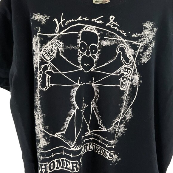 Zeus The Simpsons Homer Vitruvian Men's Graphic T-Shirt 2XL Black Grunge VTG - Picture 5 of 7